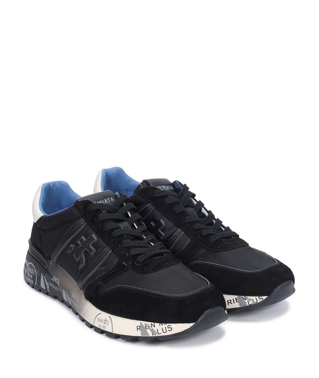 PREMIATA Черные замшевые низкие кроссовки / кеды, фото 2