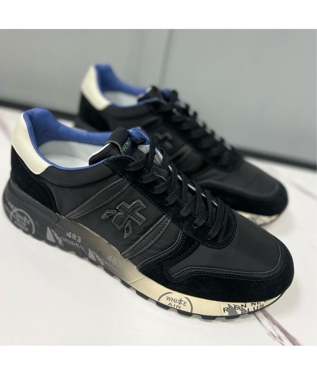 PREMIATA Черные замшевые низкие кроссовки / кеды, фото 5