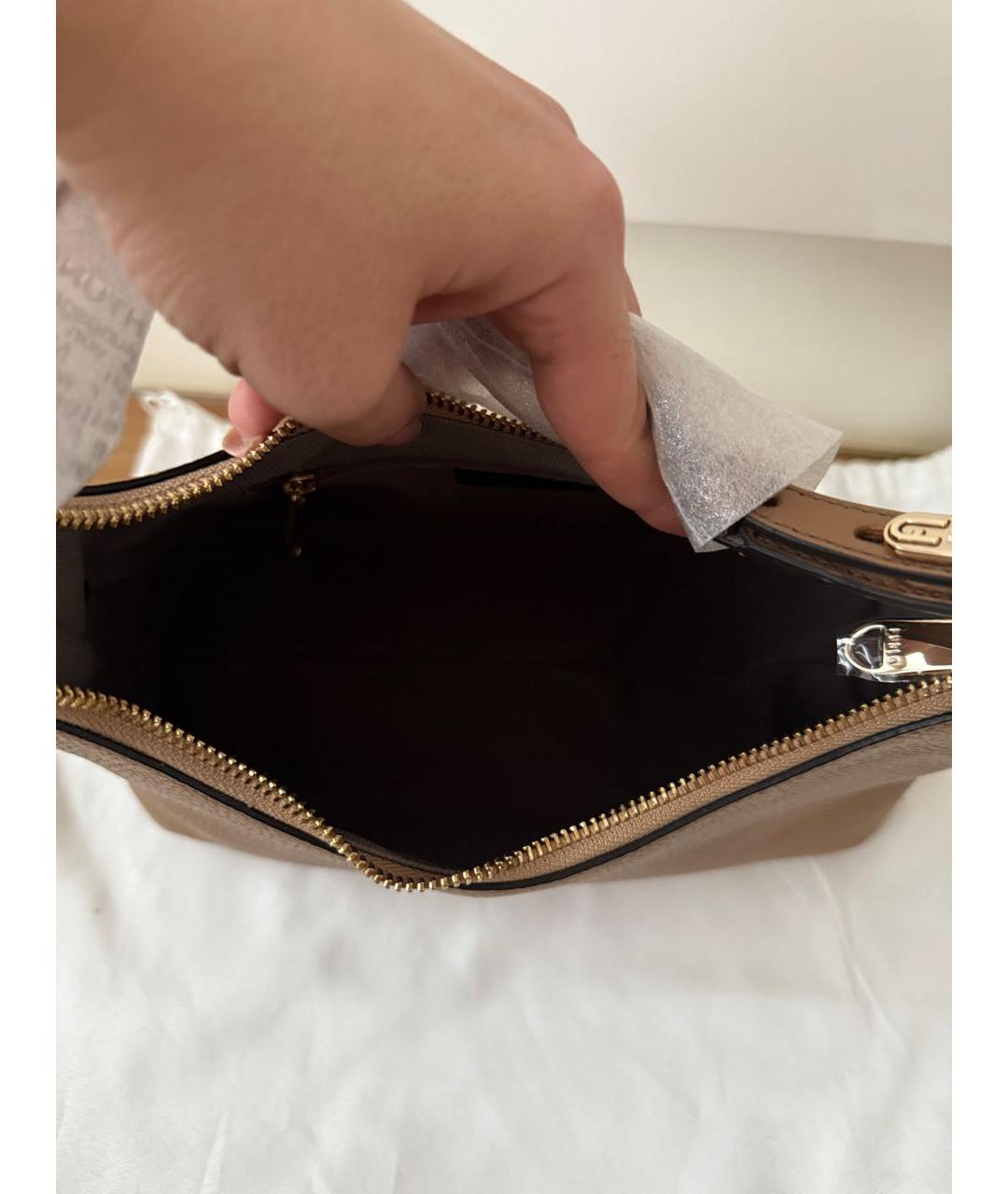 FURLA Коричневая кожаная сумка через плечо, фото 4