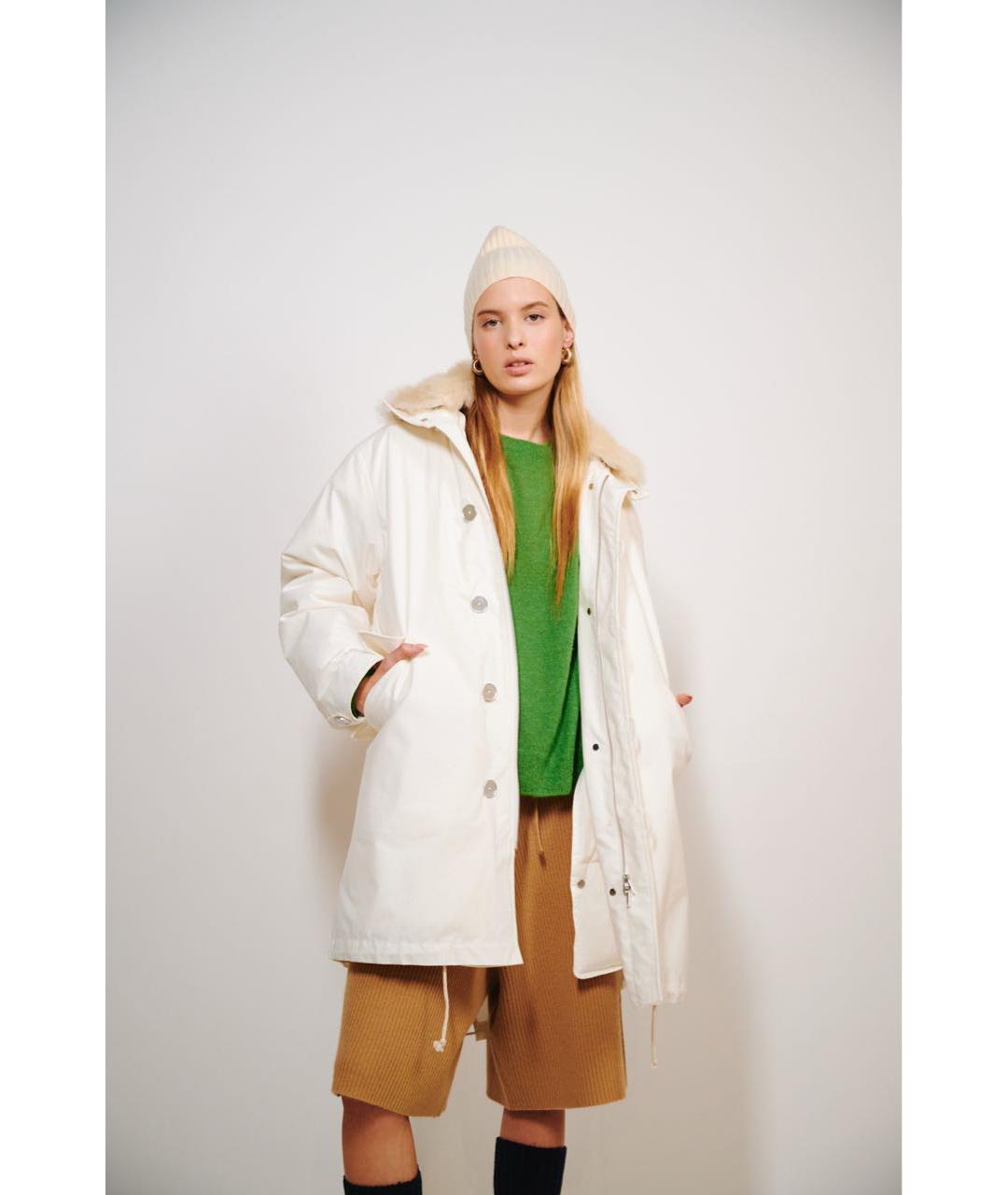 JIL SANDER Белая хлопковая парка, фото 2