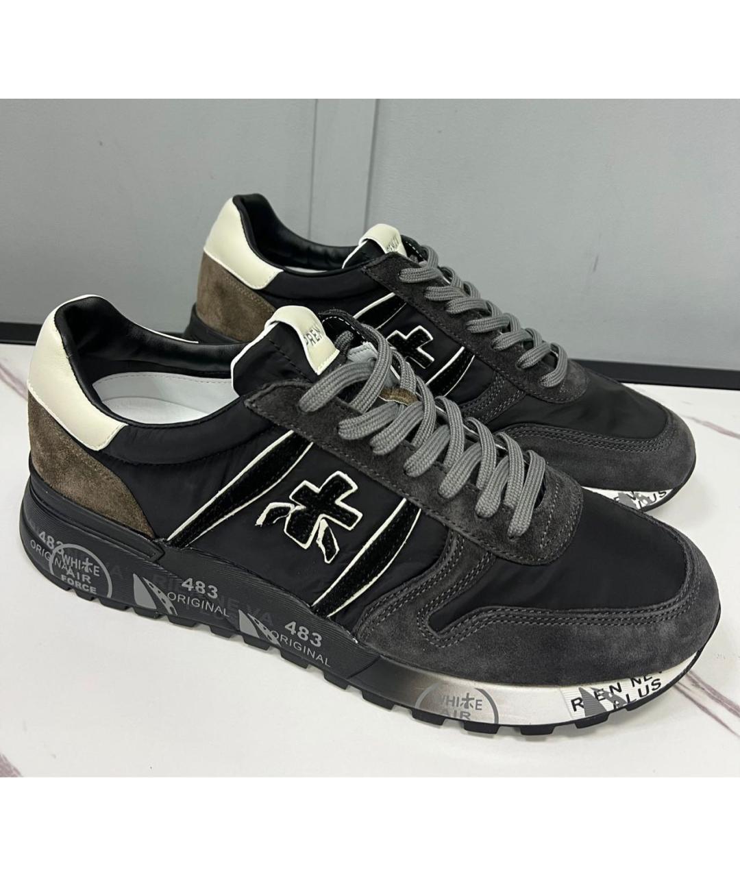 PREMIATA Серые замшевые низкие кроссовки / кеды, фото 5