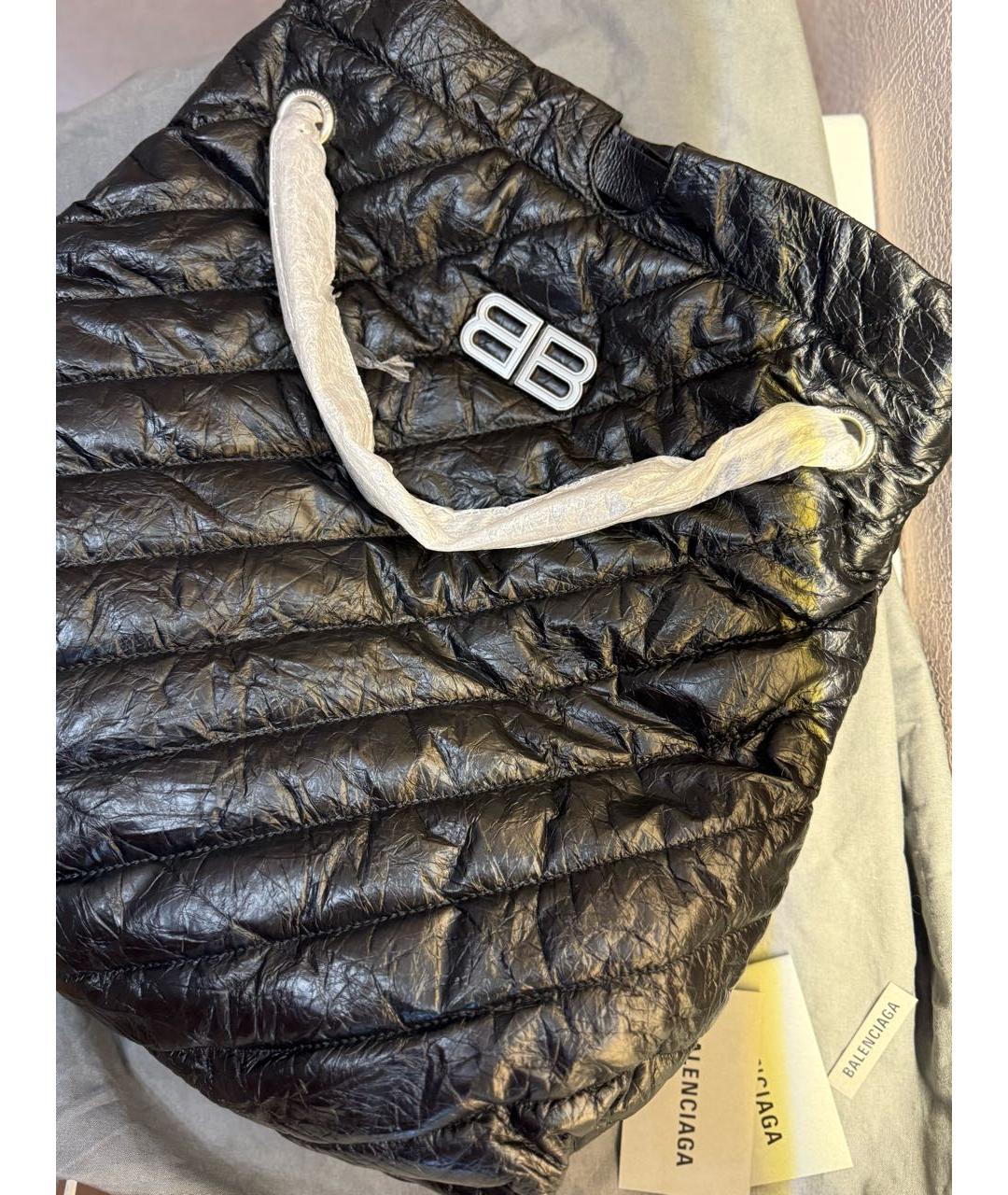 BALENCIAGA Черная кожаная сумка тоут, фото 2