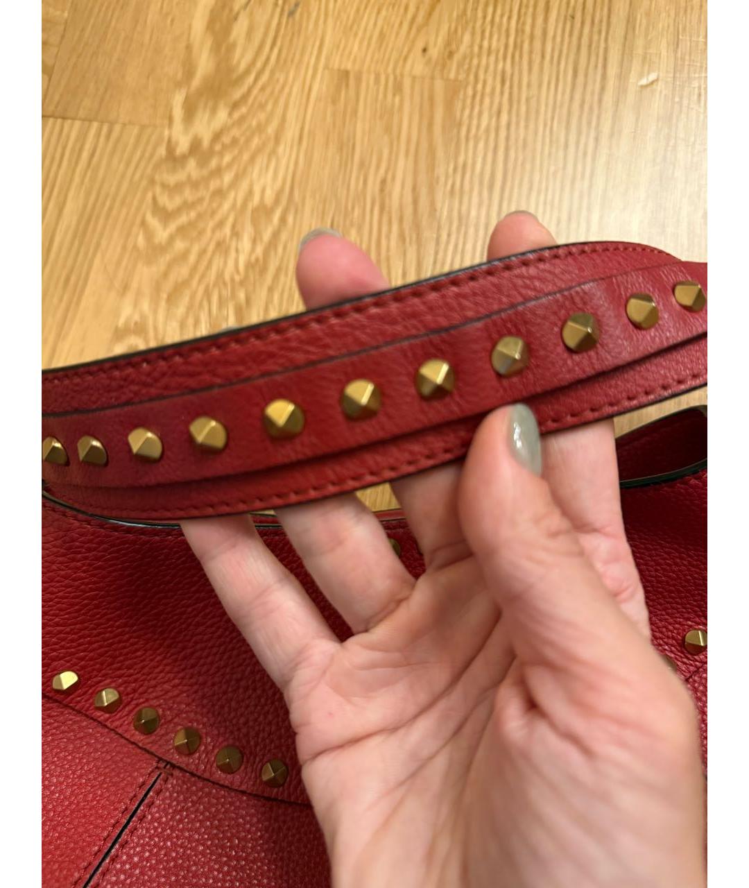 VALENTINO Красная кожаная сумка через плечо, фото 7
