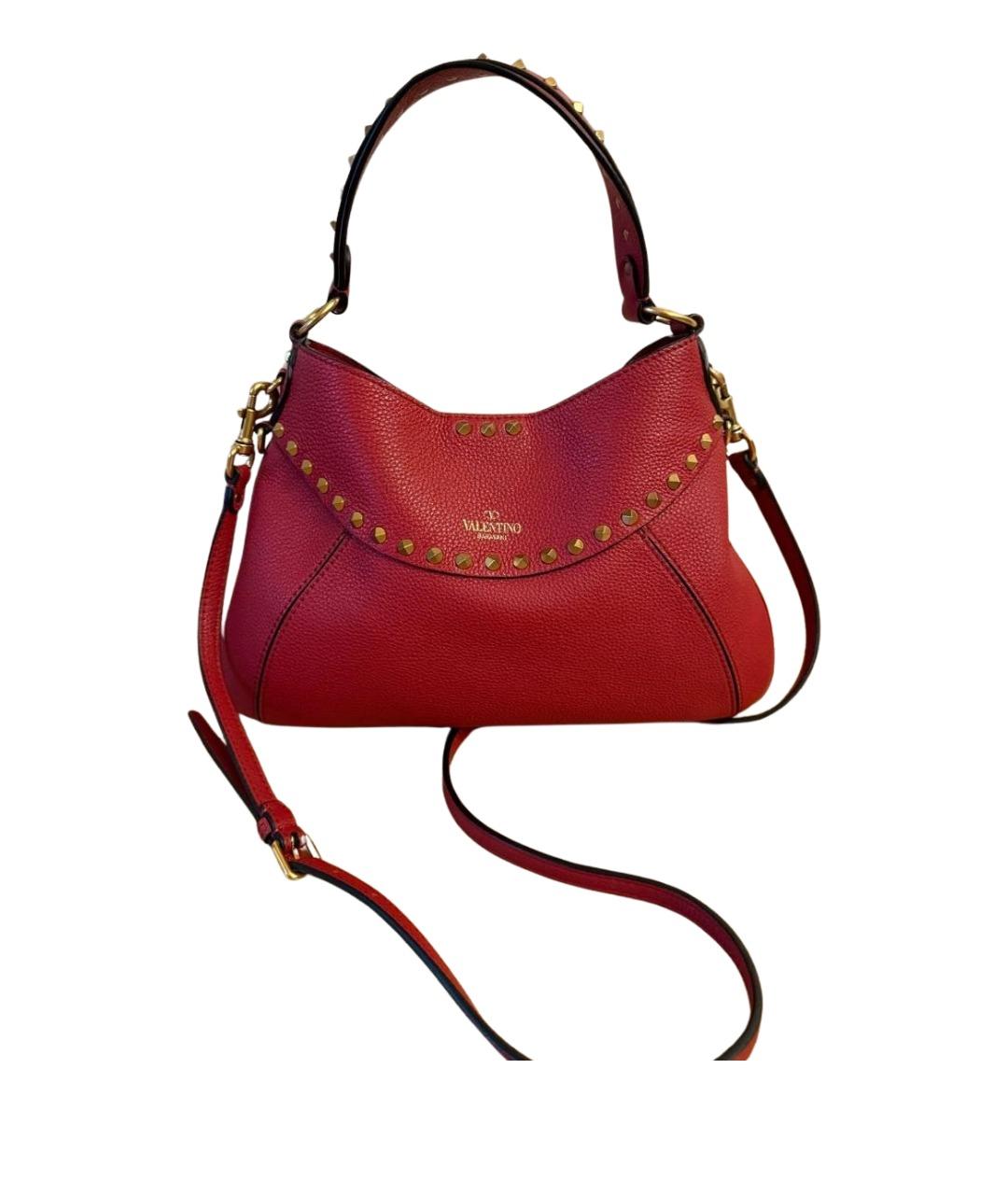VALENTINO Красная кожаная сумка через плечо, фото 1