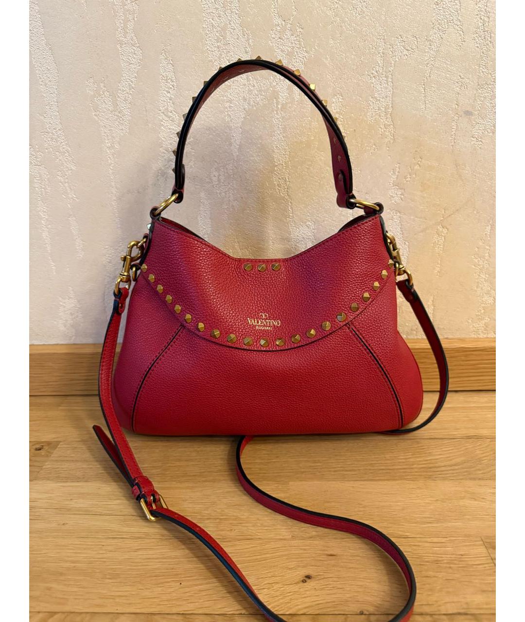 VALENTINO Красная кожаная сумка через плечо, фото 9