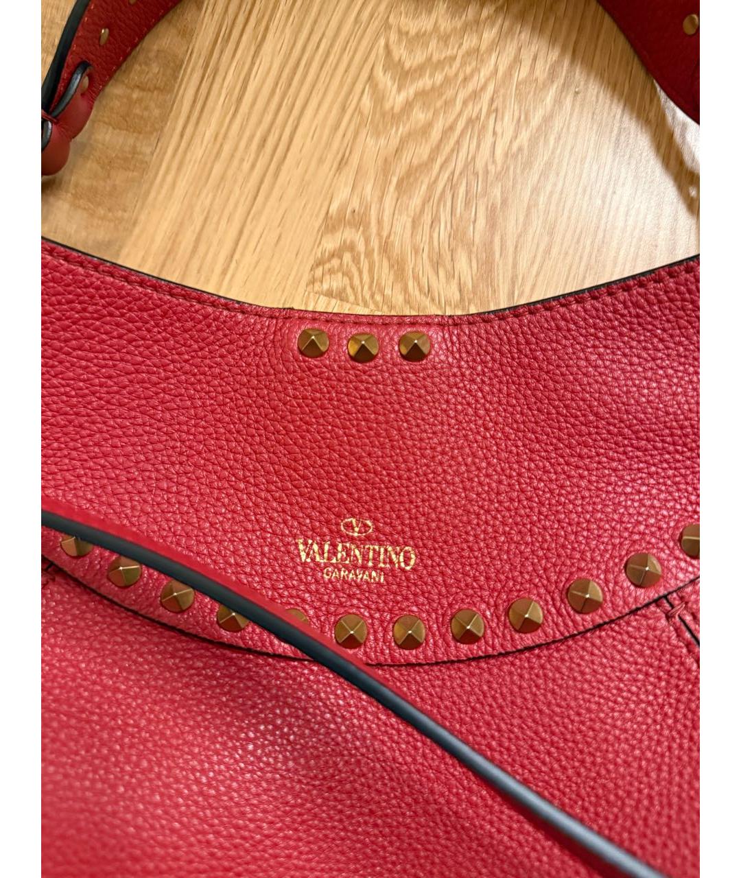VALENTINO Красная кожаная сумка через плечо, фото 8