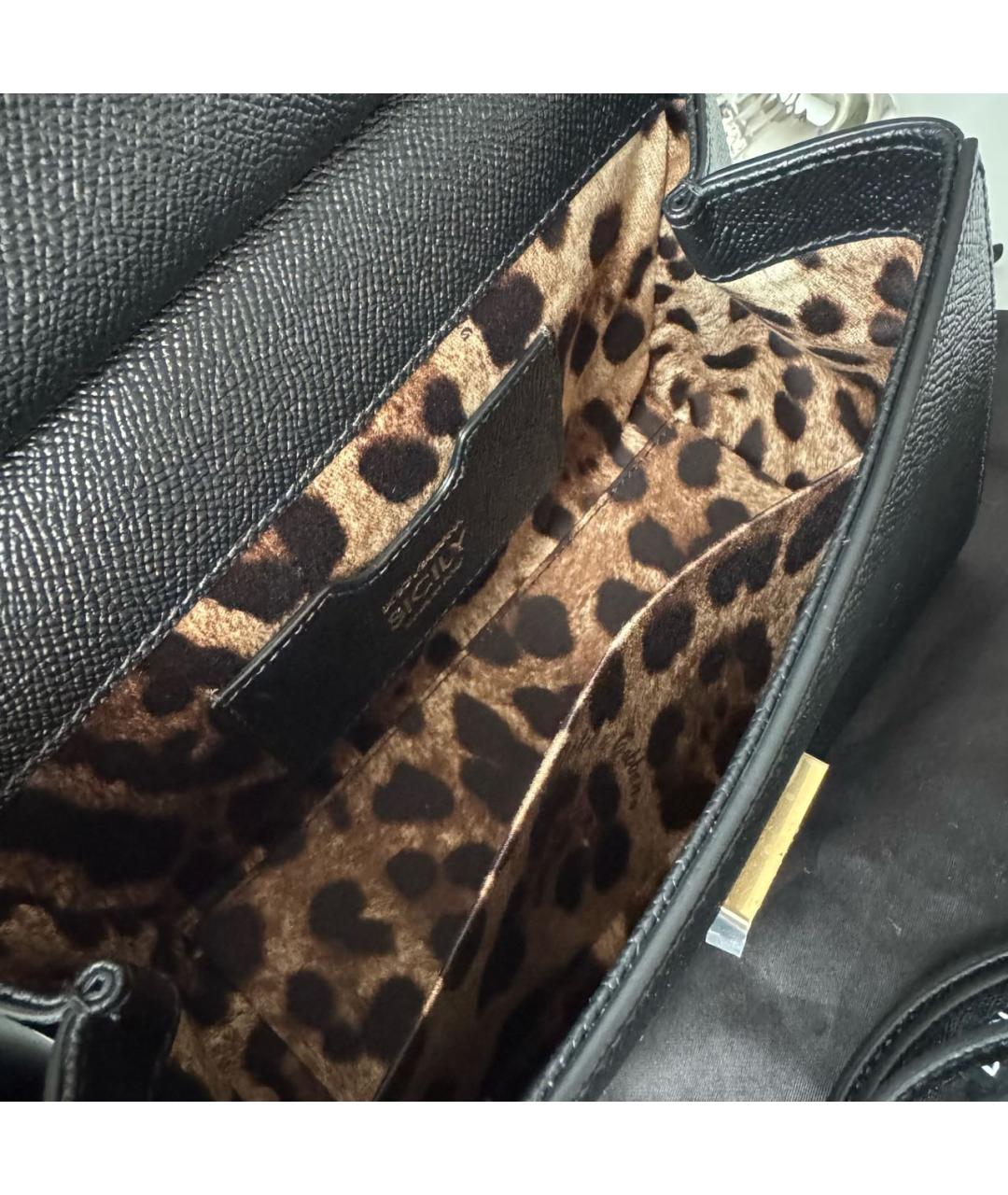 DOLCE&GABBANA Черная кожаная сумка через плечо, фото 7