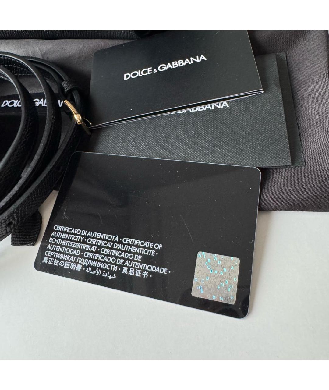 DOLCE&GABBANA Черная кожаная сумка через плечо, фото 8