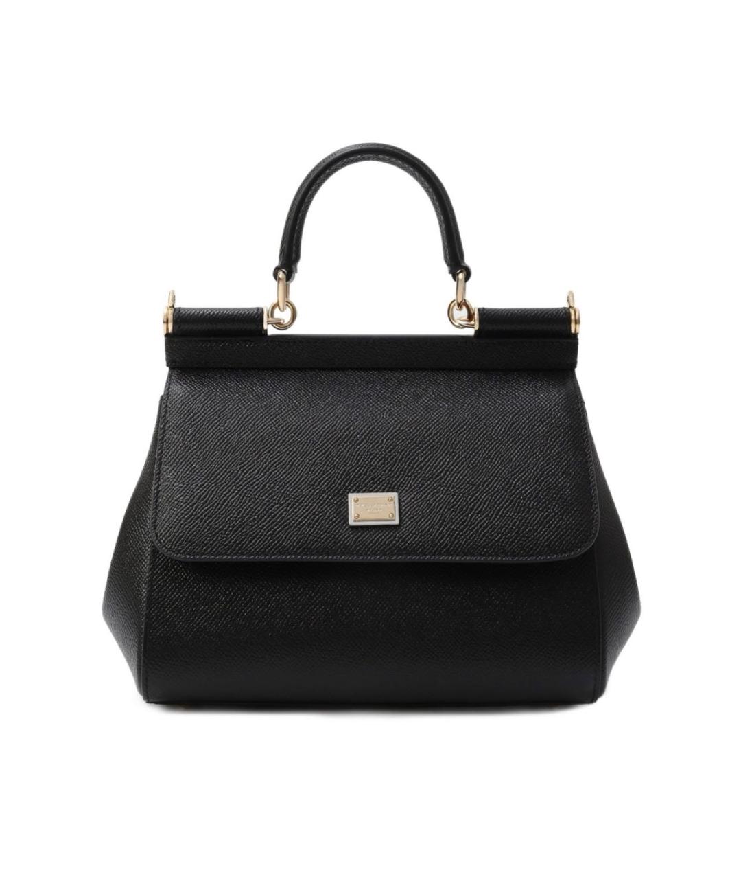 DOLCE&GABBANA Черная кожаная сумка через плечо, фото 9