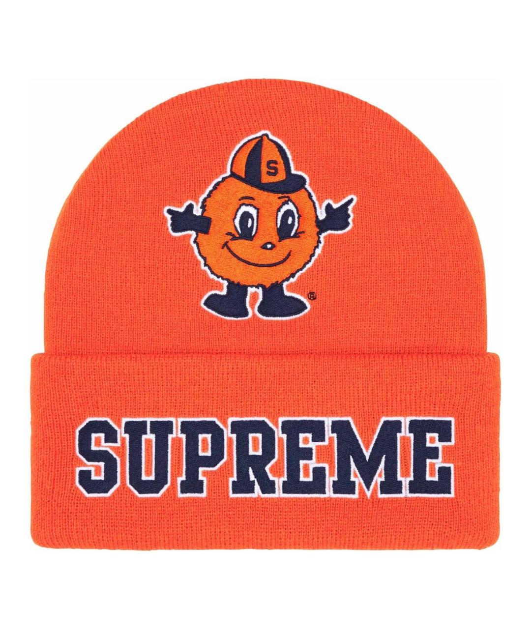 SUPREME Оранжевая синтетическая шапка, фото 1