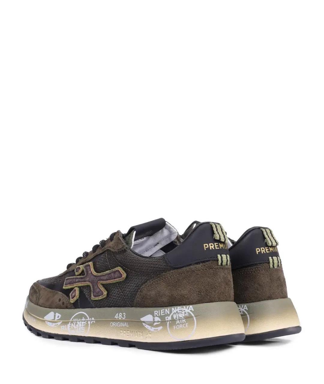 PREMIATA Хаки замшевые низкие кроссовки / кеды, фото 3