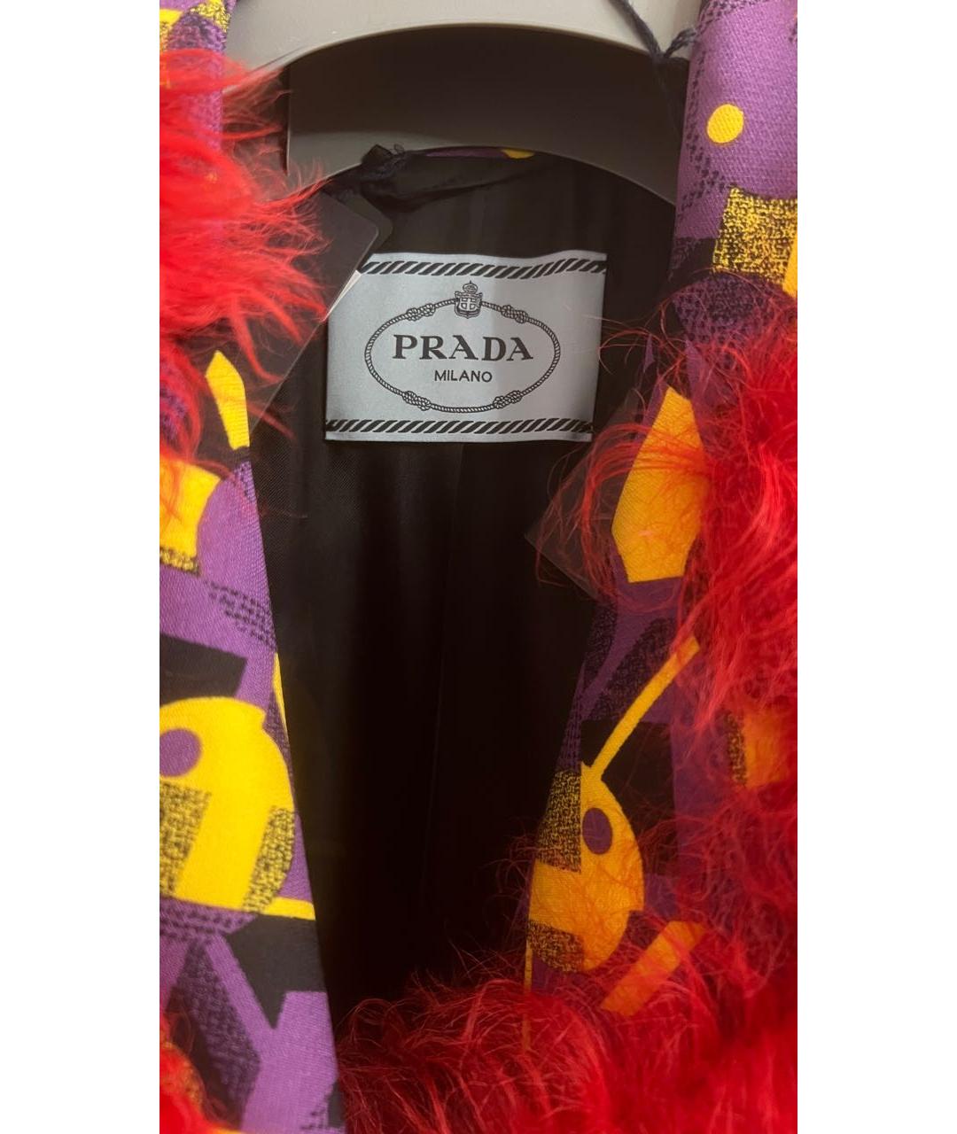 PRADA Мульти шерстяное пальто, фото 3