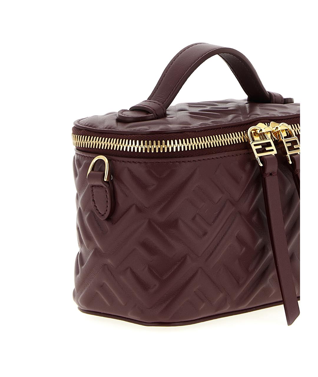 FENDI Бордовая кожаная сумка через плечо, фото 3