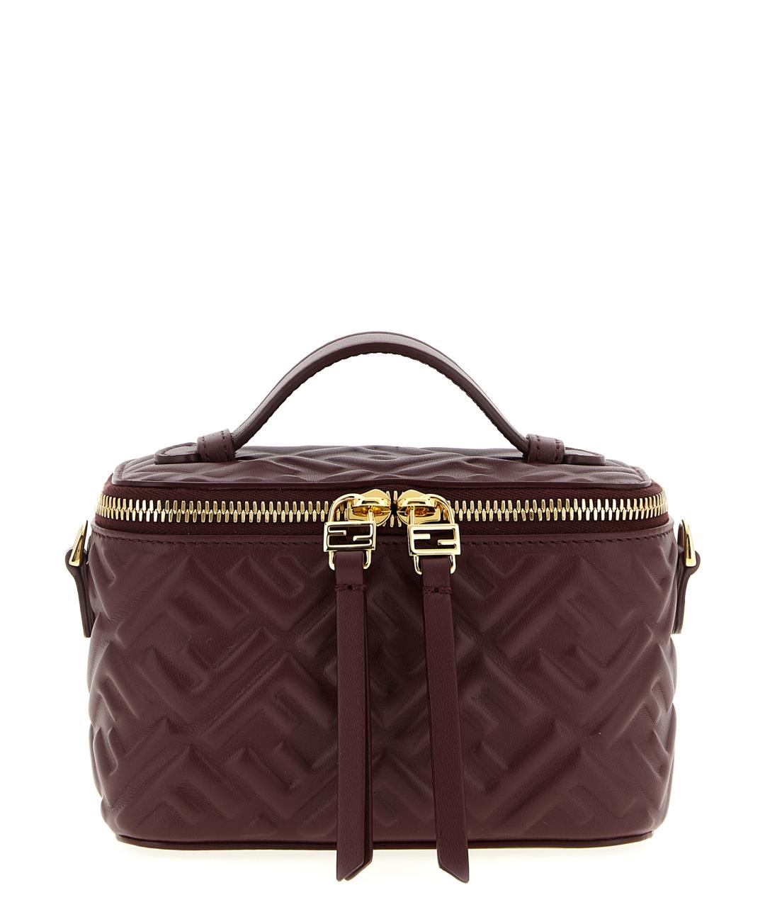 FENDI Бордовая кожаная сумка через плечо, фото 1