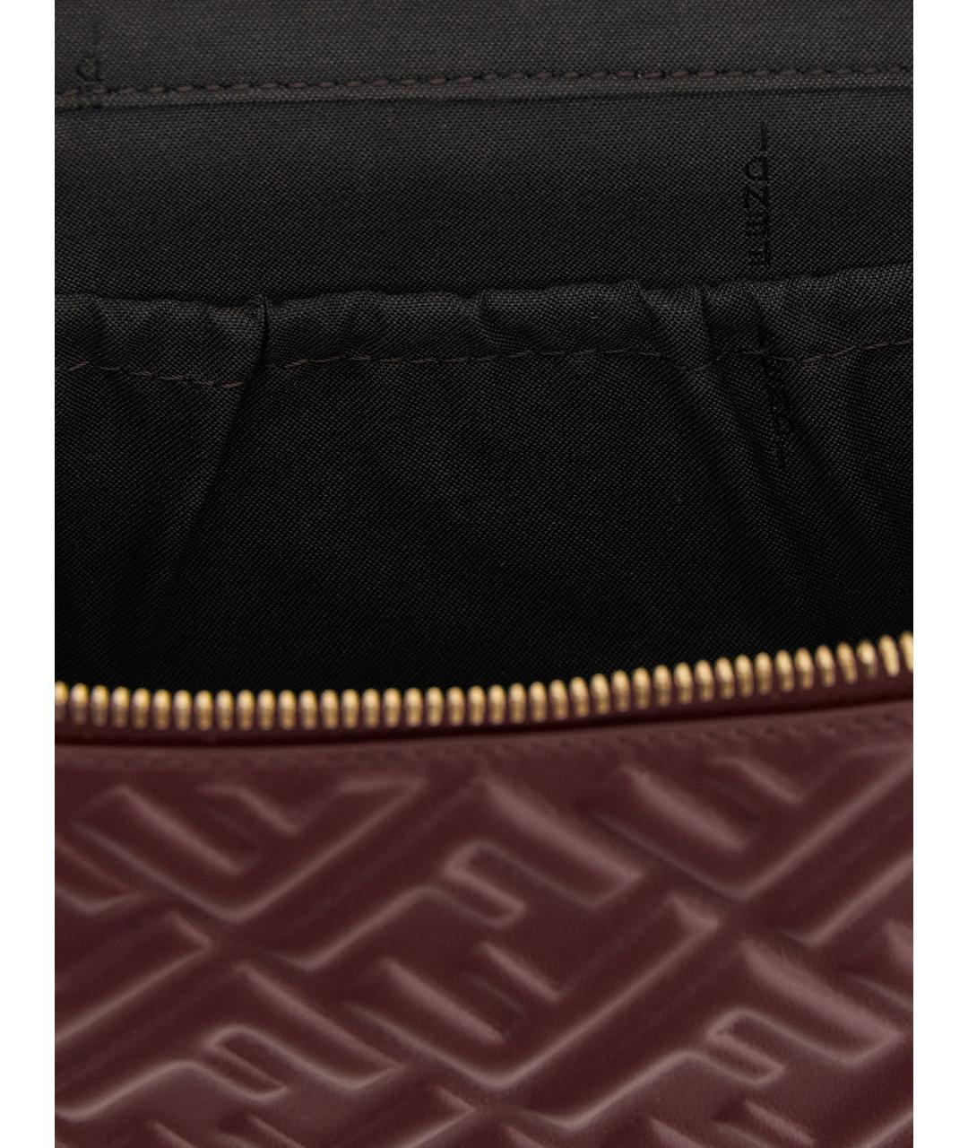 FENDI Бордовая кожаная сумка через плечо, фото 4