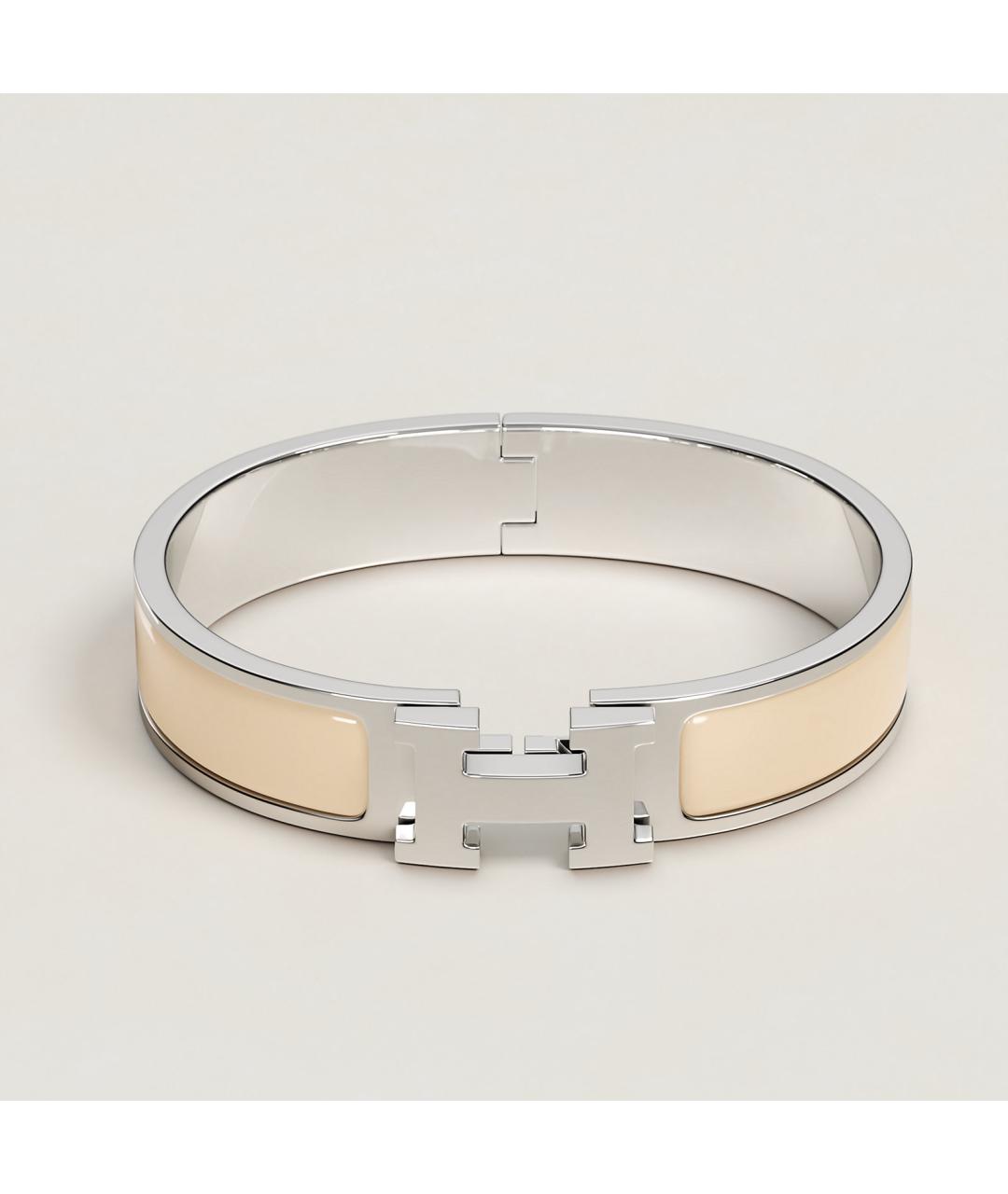 HERMES Бежевый металлический браслет, фото 3