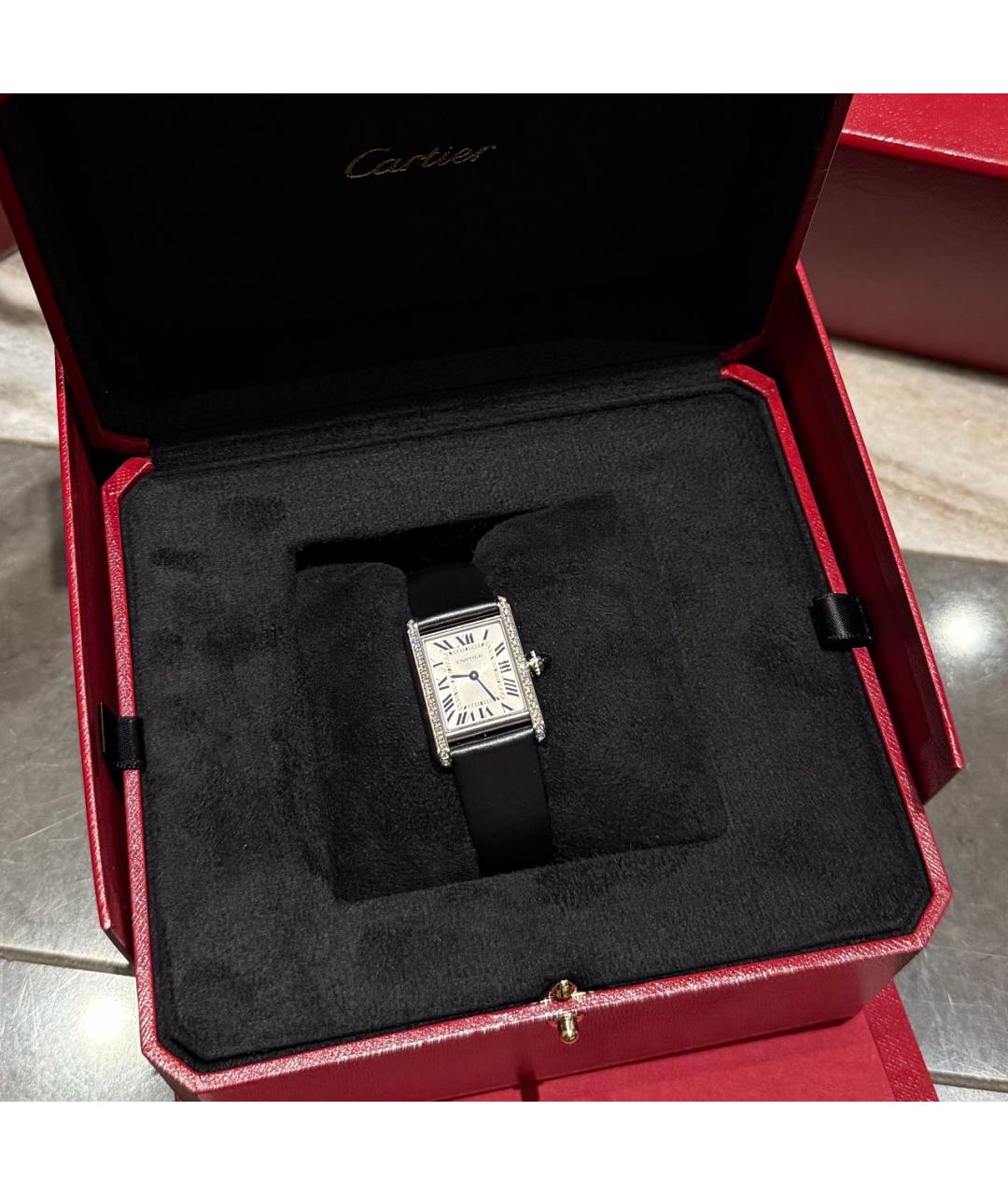 CARTIER Черные часы, фото 4