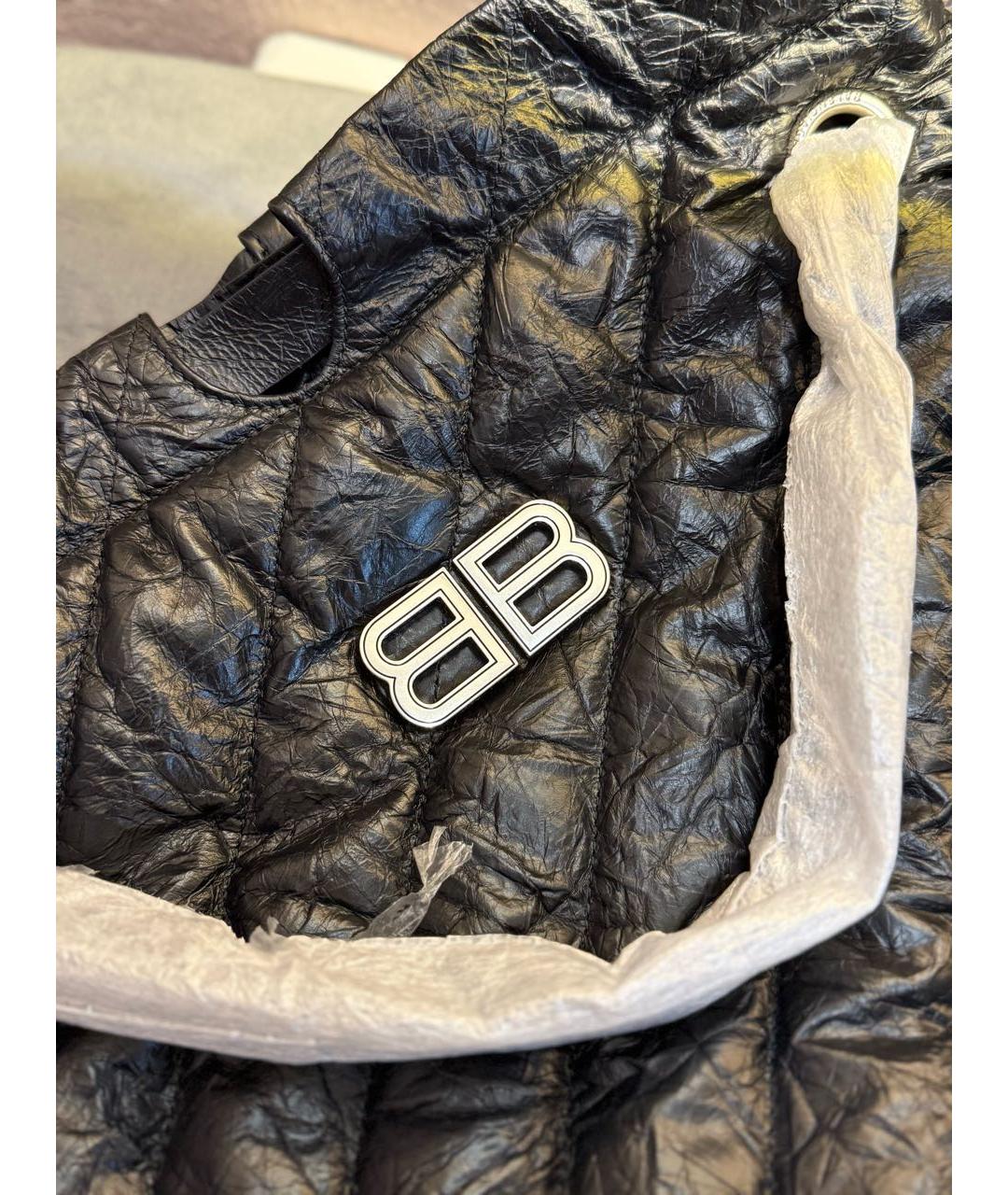 BALENCIAGA Черная кожаная сумка с короткими ручками, фото 4