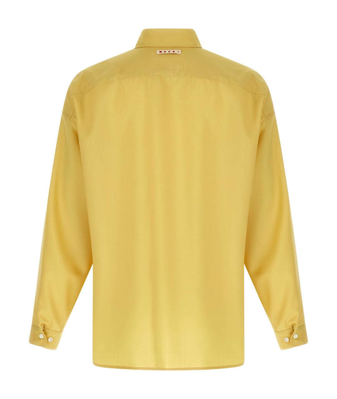 MARNI Желтая шерстяная кэжуал рубашка, фото 2
