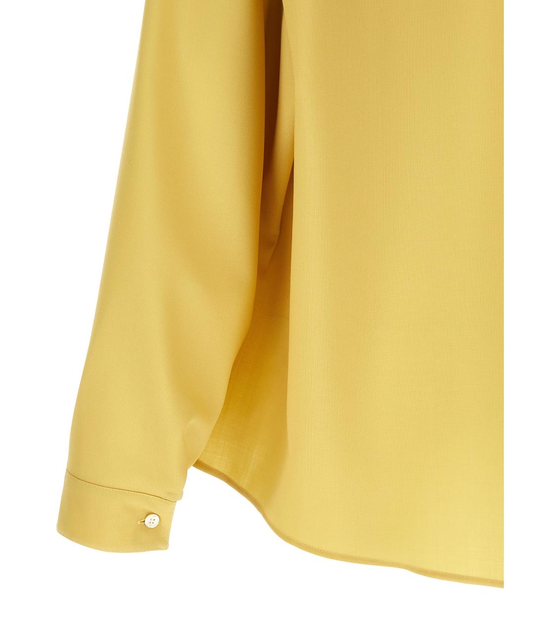 MARNI Желтая шерстяная кэжуал рубашка, фото 4