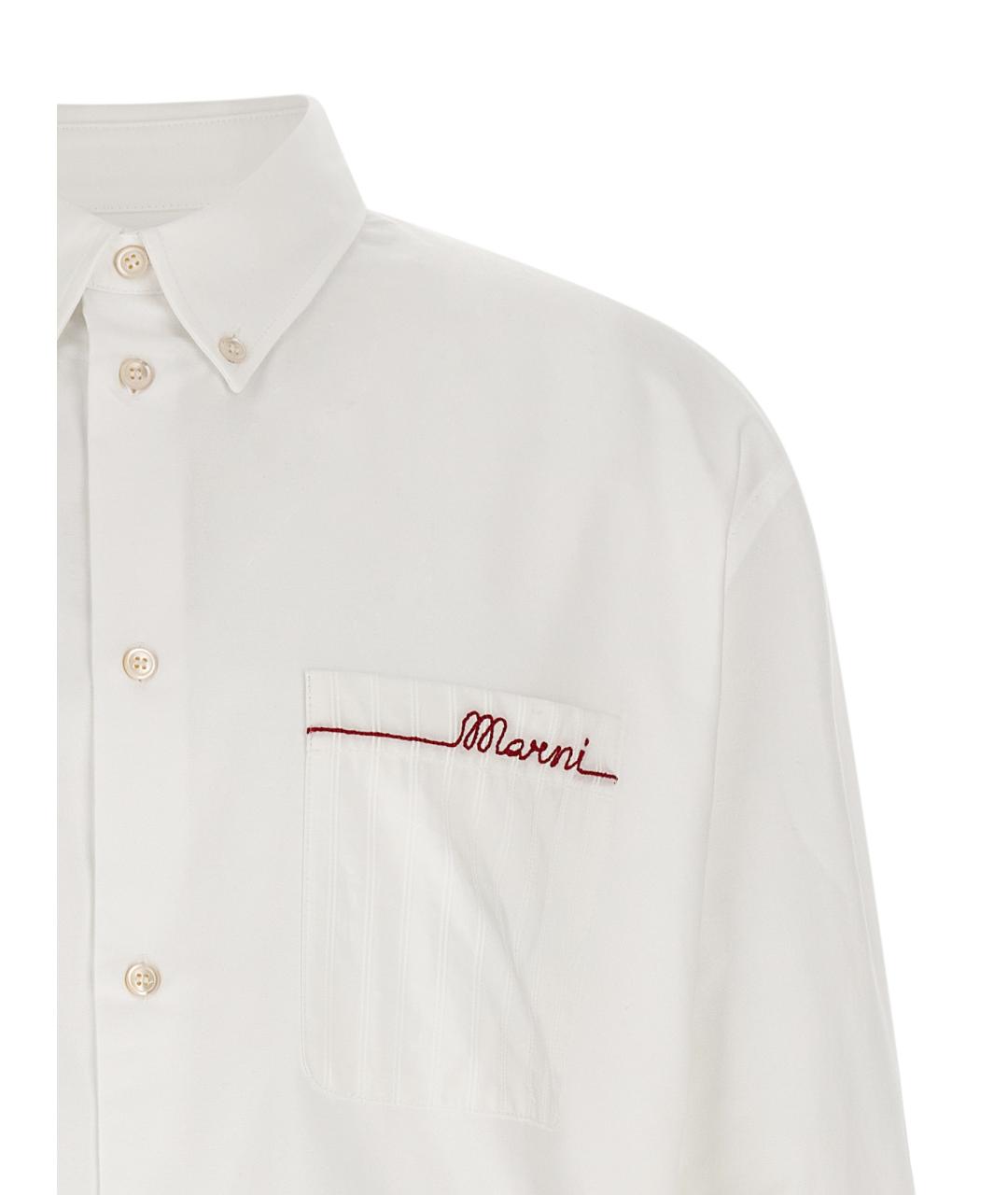 MARNI Белая хлопковая кэжуал рубашка, фото 3