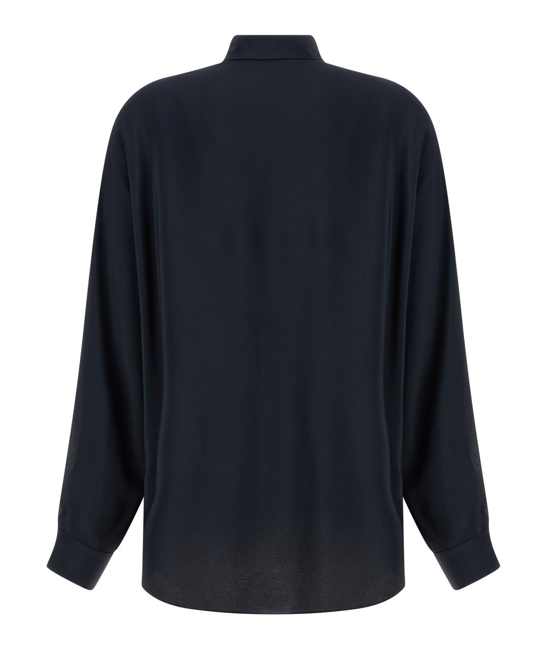 FABIANA FILIPPI Темно-синяя шелковая рубашка, фото 2