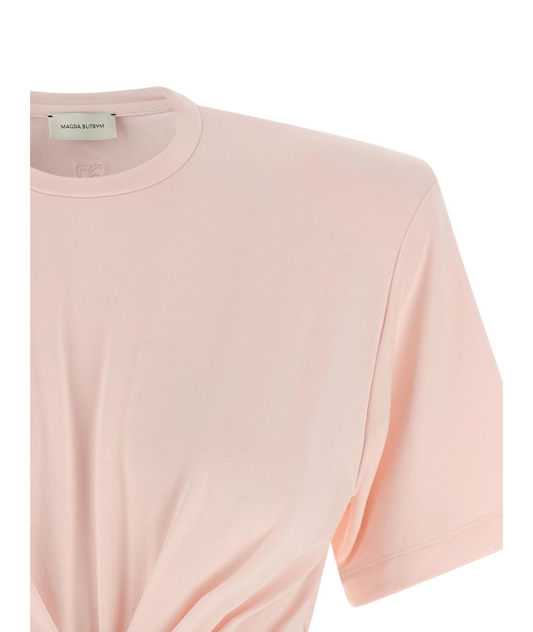 MAGDA BUTRYM Розовая вискозная футболка, фото 3