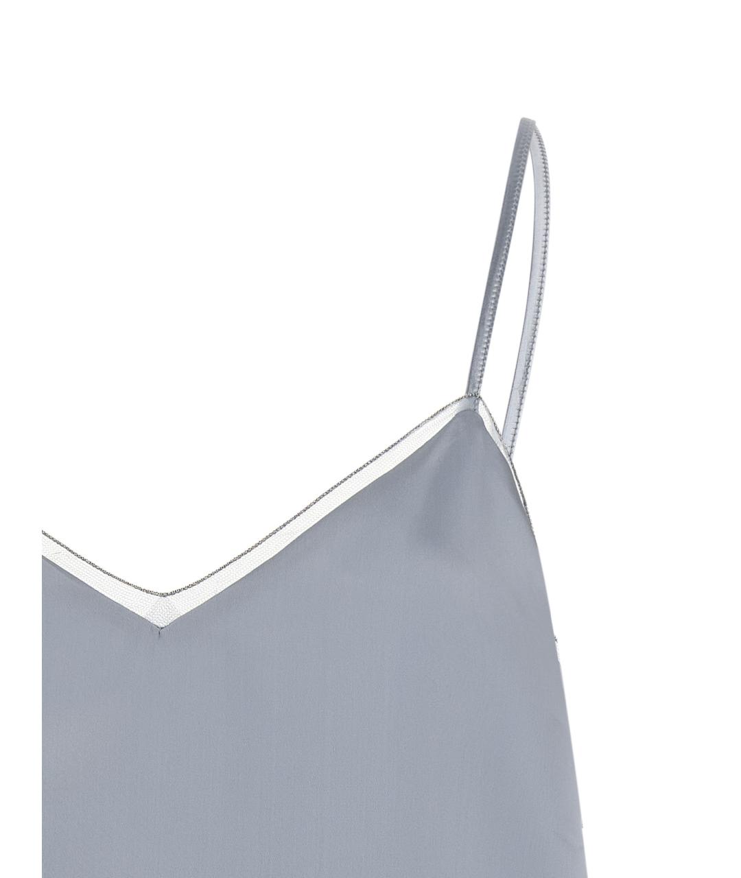 FABIANA FILIPPI Голубая шелковая майка, фото 3