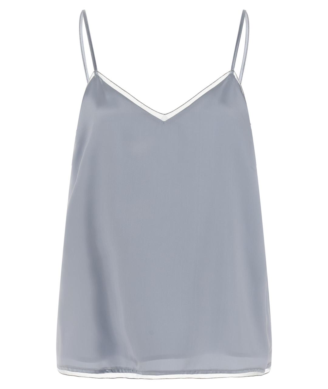 FABIANA FILIPPI Голубая шелковая майка, фото 1