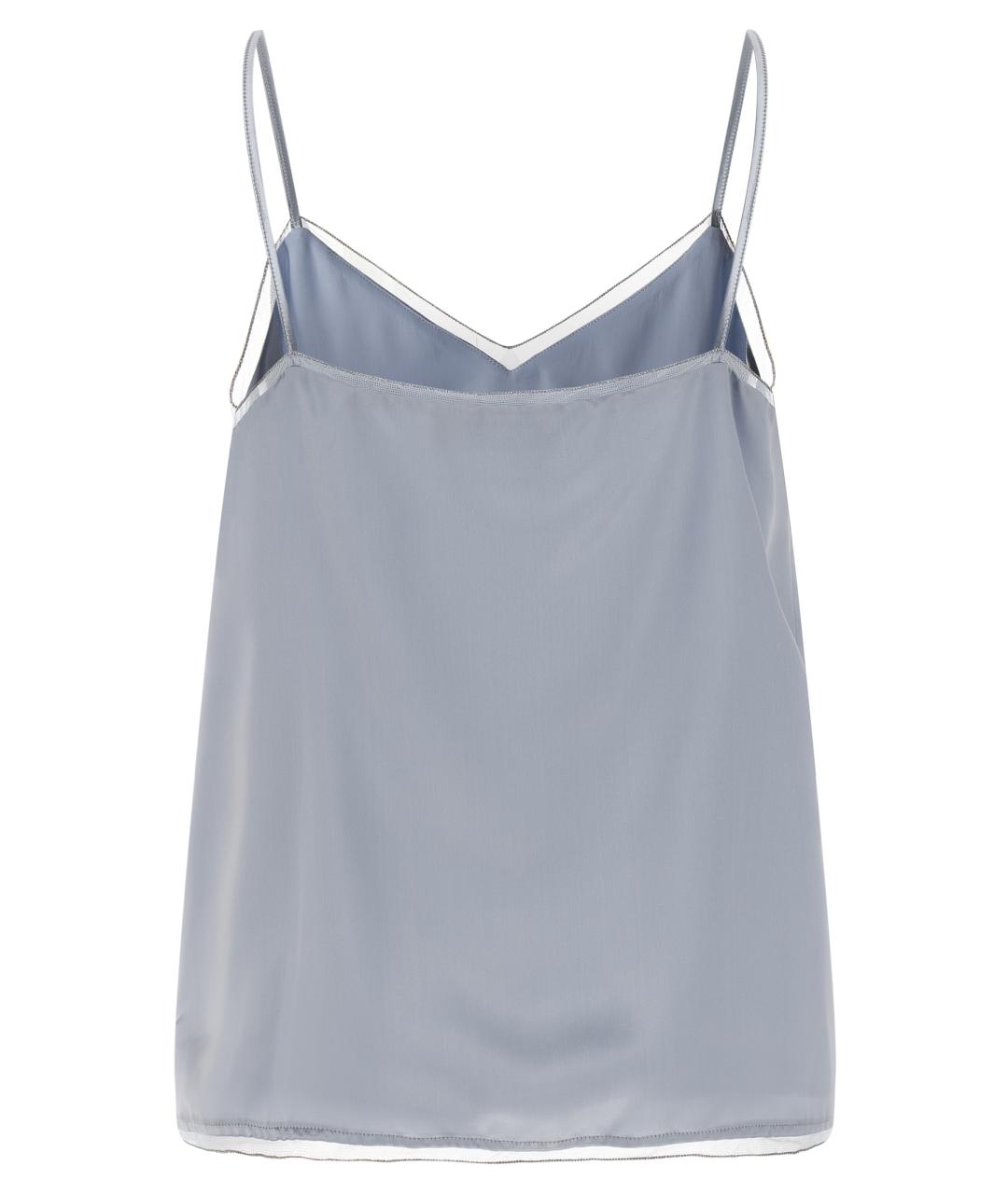 FABIANA FILIPPI Голубая шелковая майка, фото 2