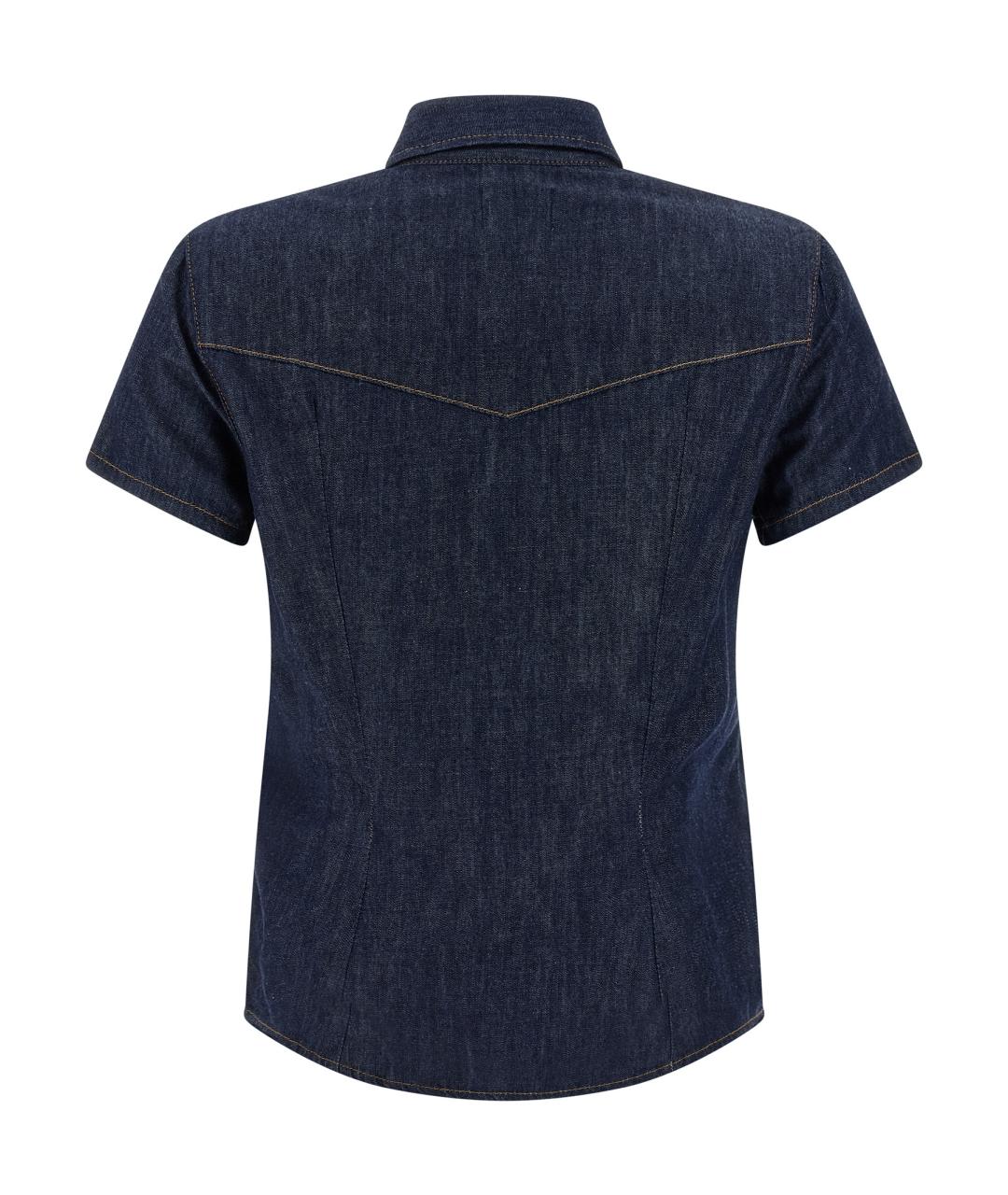 KHAITE Темно-синяя хлопковая рубашка, фото 2