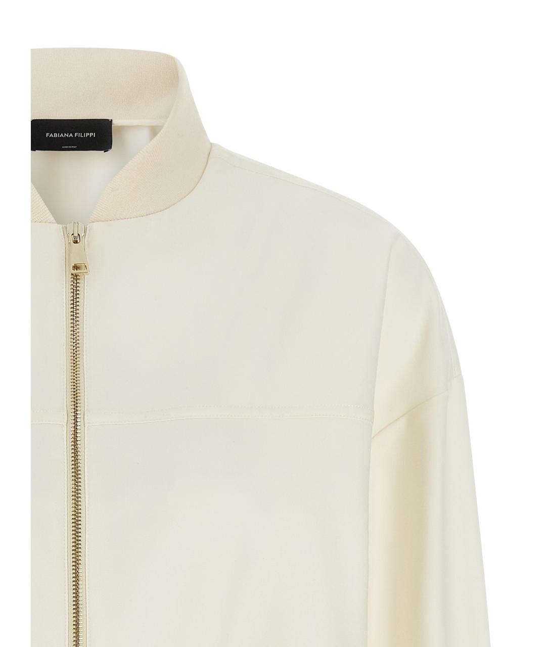 FABIANA FILIPPI Бежевая полиэстеровая куртка, фото 3