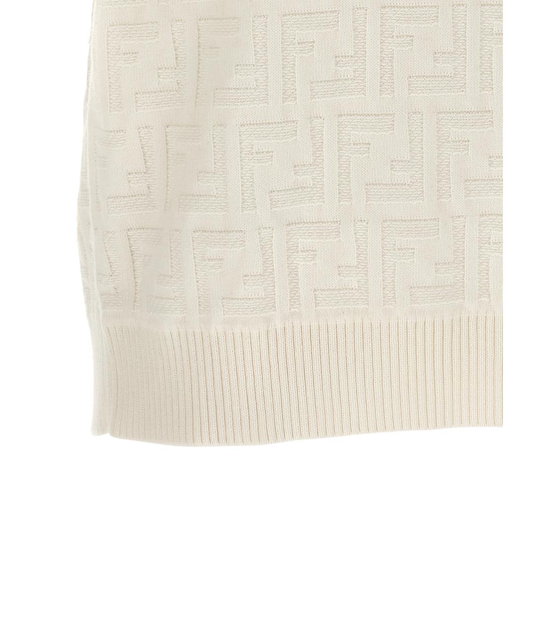 FENDI Белый хлопковый джемпер / свитер, фото 4