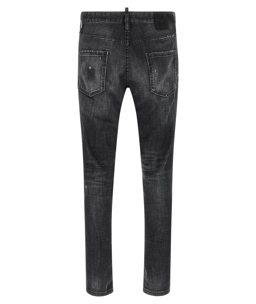 DSQUARED2 Черные хлопковые прямые джинсы, фото 2