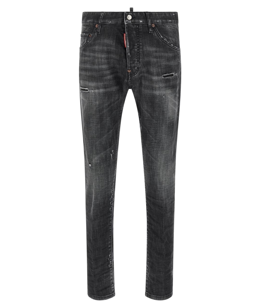 DSQUARED2 Черные хлопковые прямые джинсы, фото 1