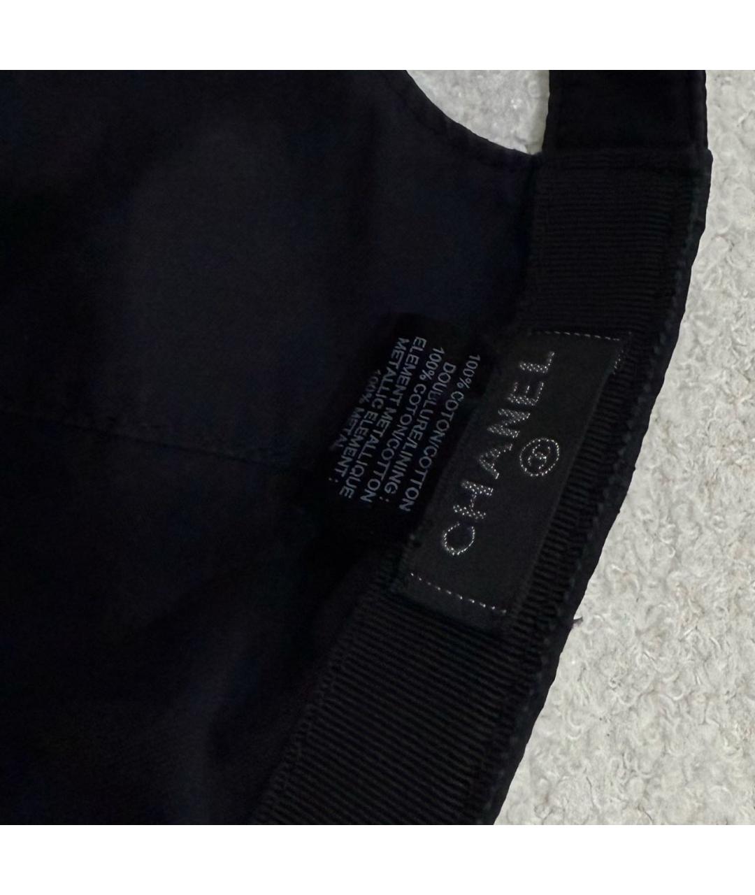 CHANEL Черная хлопковая кепка, фото 3