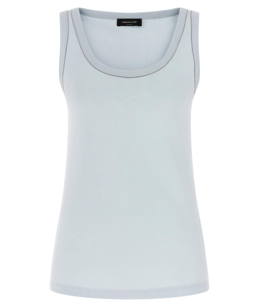 FABIANA FILIPPI Голубая хлопковая майка, фото 1