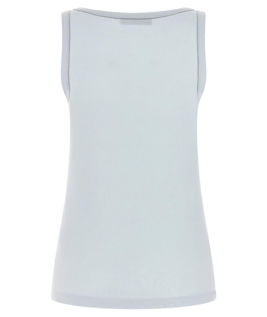 FABIANA FILIPPI Голубая хлопковая майка, фото 2