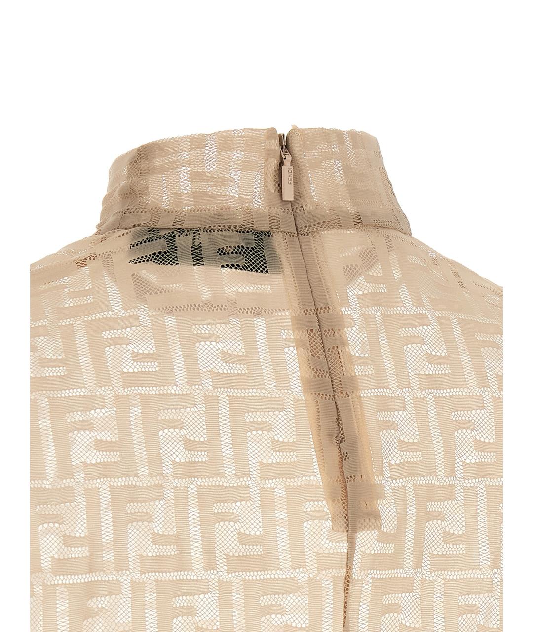 FENDI Бежевая полиамидовая блузы, фото 4