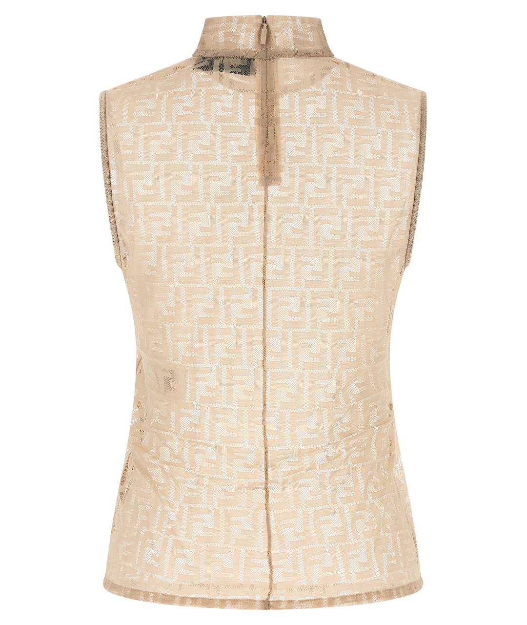 FENDI Бежевая полиамидовая блузы, фото 2