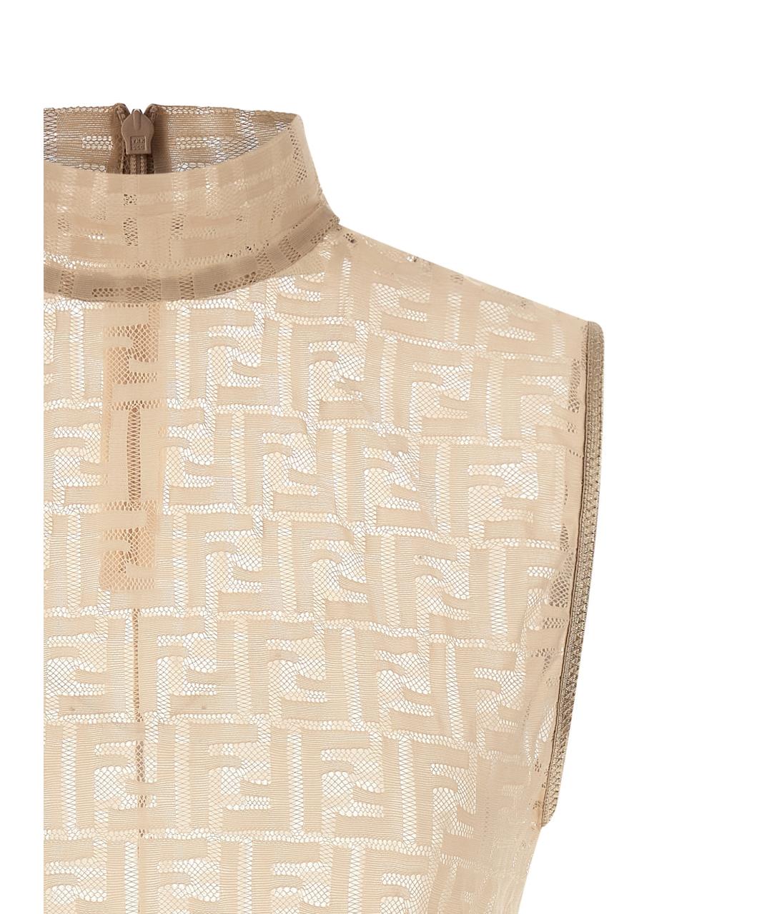 FENDI Бежевая полиамидовая блузы, фото 3