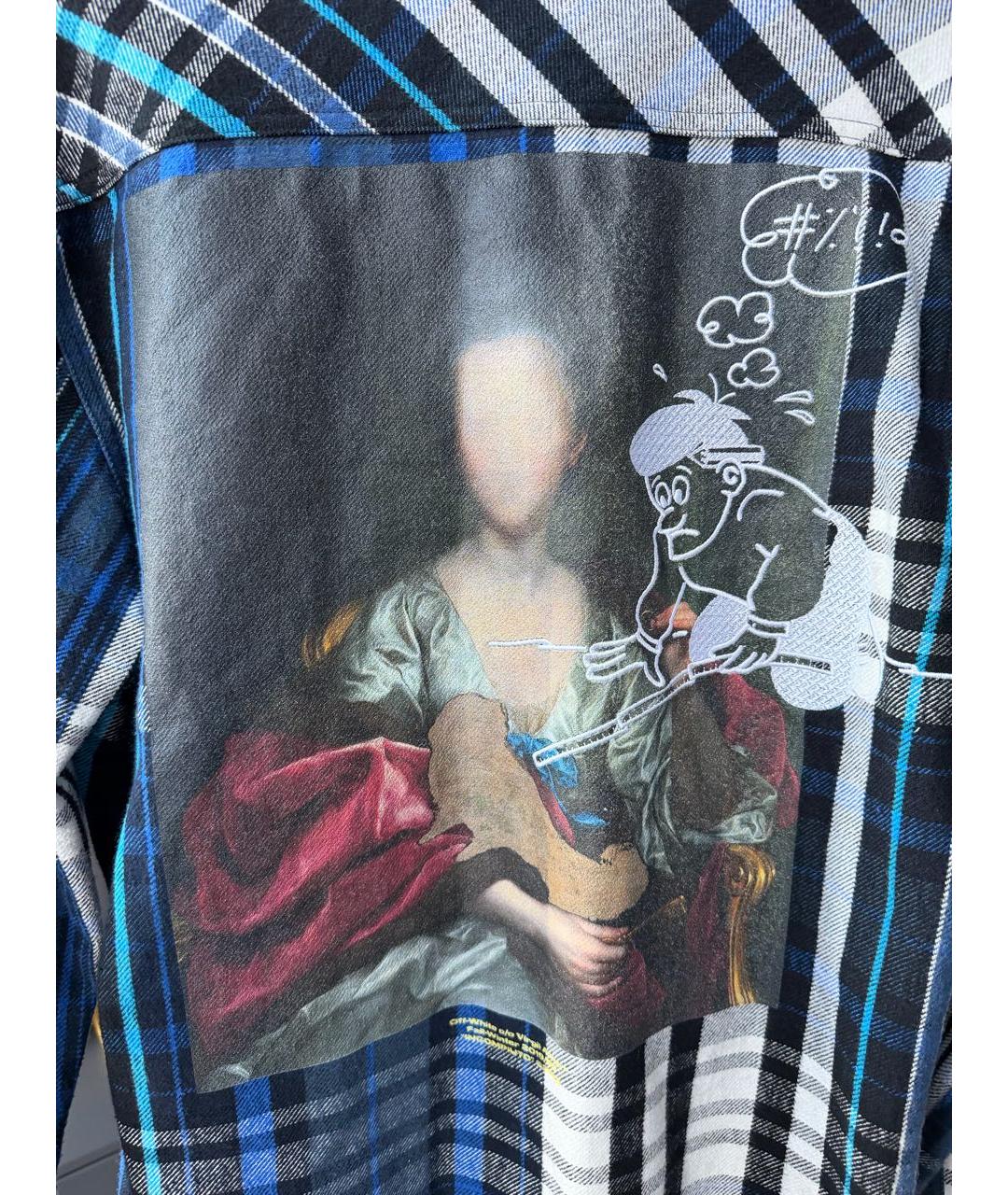 OFF-WHITE Темно-синяя хлопковая рубашка, фото 8