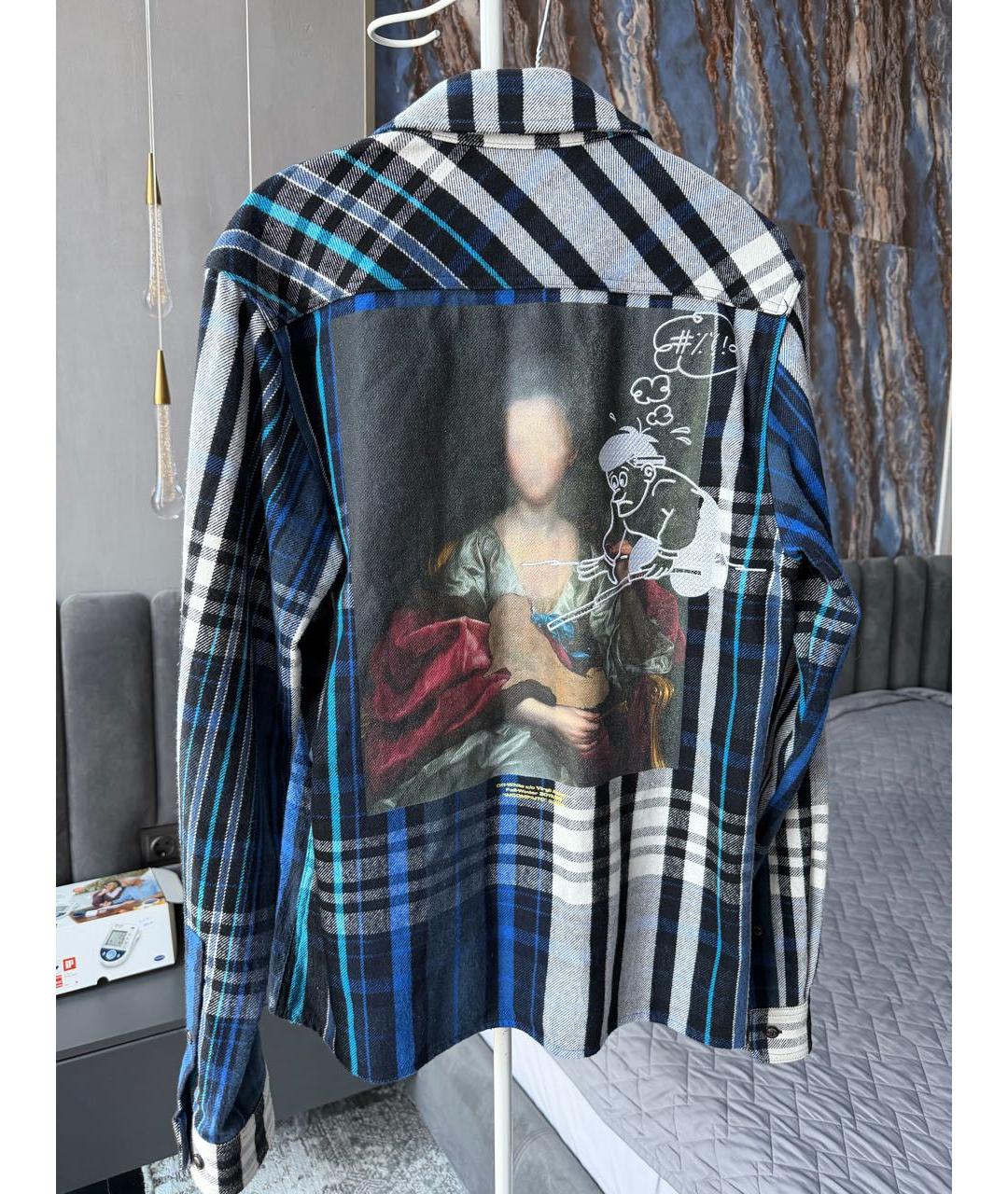 OFF-WHITE Темно-синяя хлопковая рубашка, фото 2