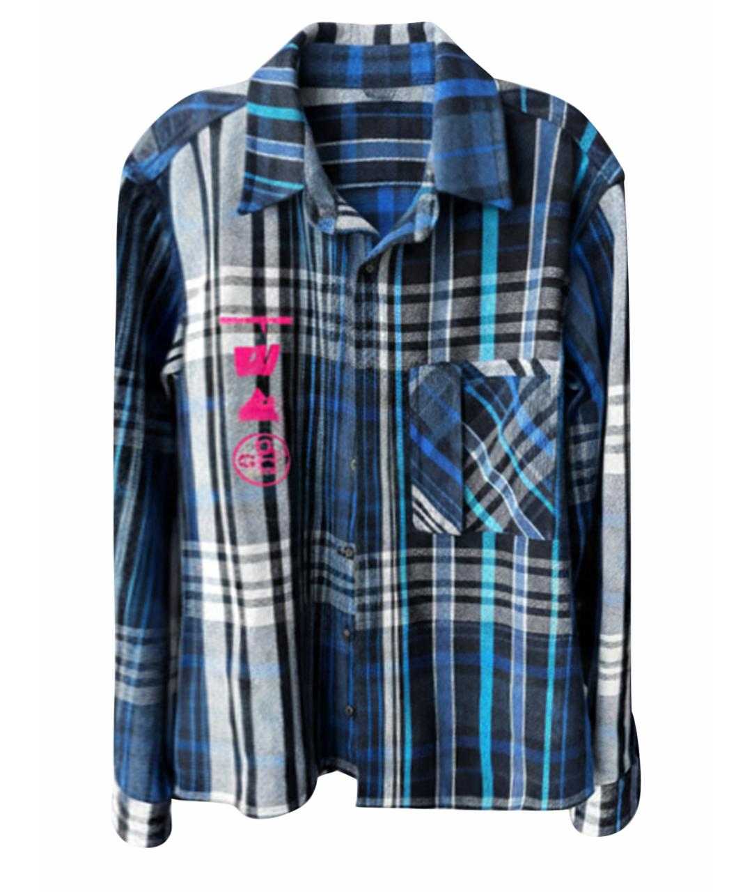 OFF-WHITE Темно-синяя хлопковая рубашка, фото 1