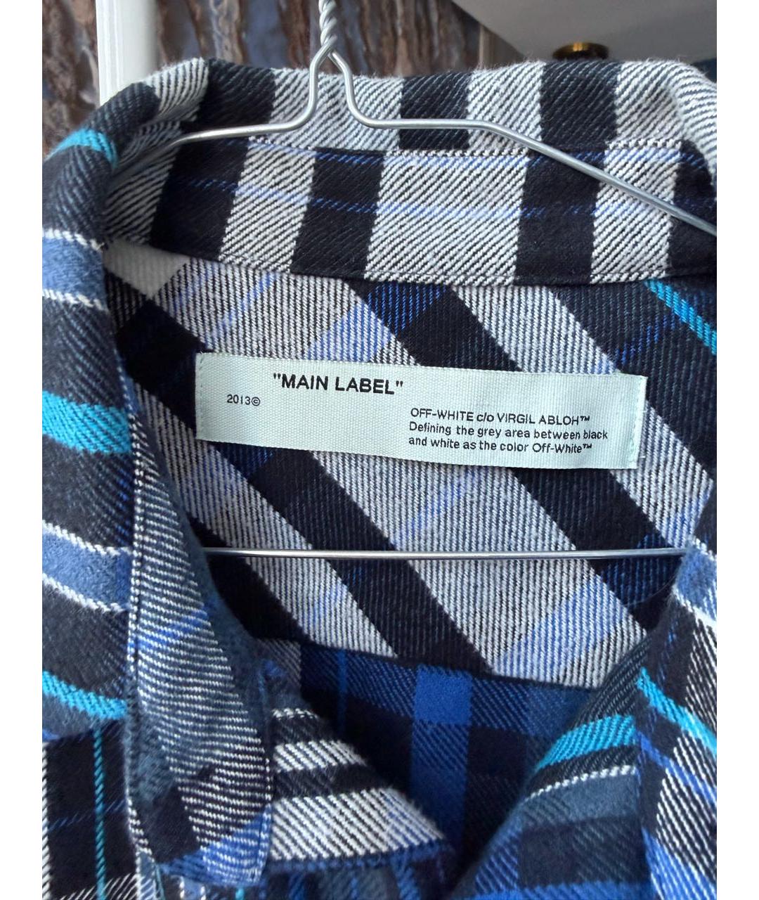 OFF-WHITE Темно-синяя хлопковая рубашка, фото 3