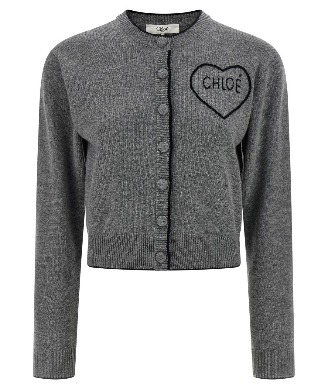 CHLOE Серый шерстяной кардиган, фото 1