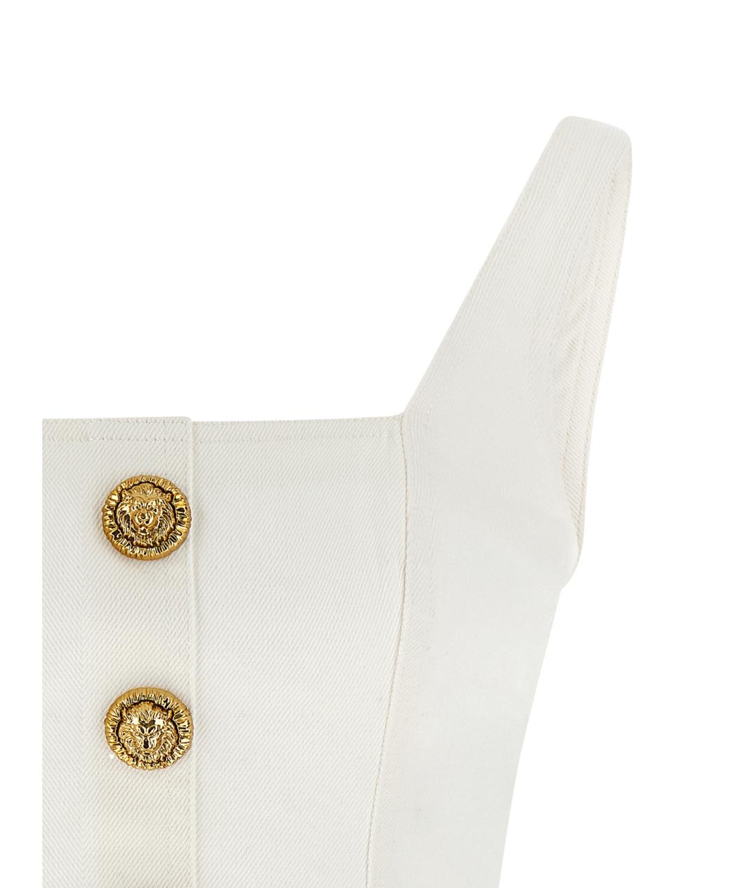 BALMAIN Белая хлопковая майка, фото 3