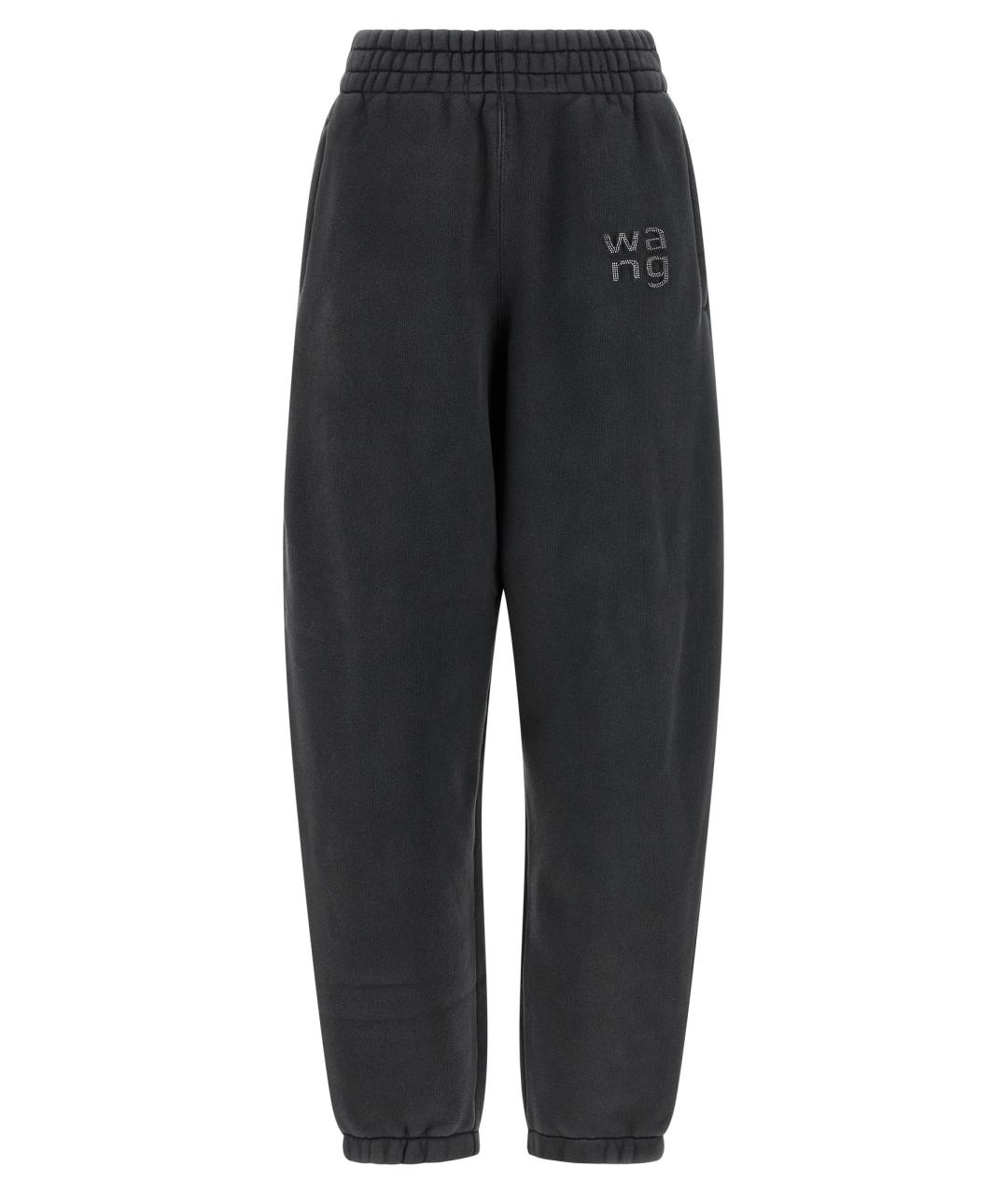 T BY ALEXANDER WANG Черные хлопковые спортивные брюки и шорты, фото 1