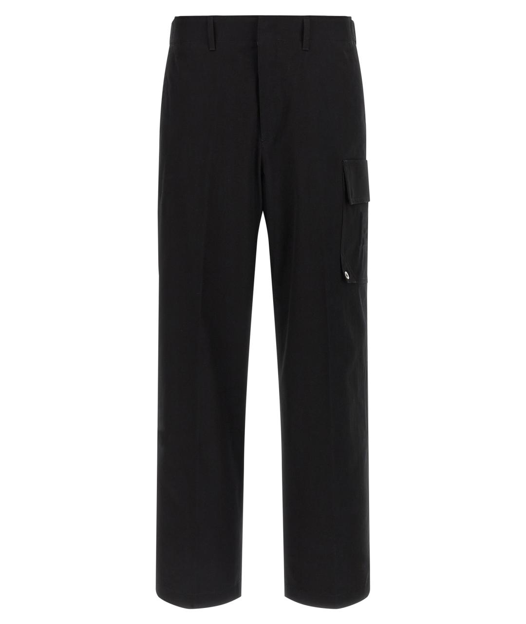 FENDI Черные хлопковые повседневные брюки, фото 1