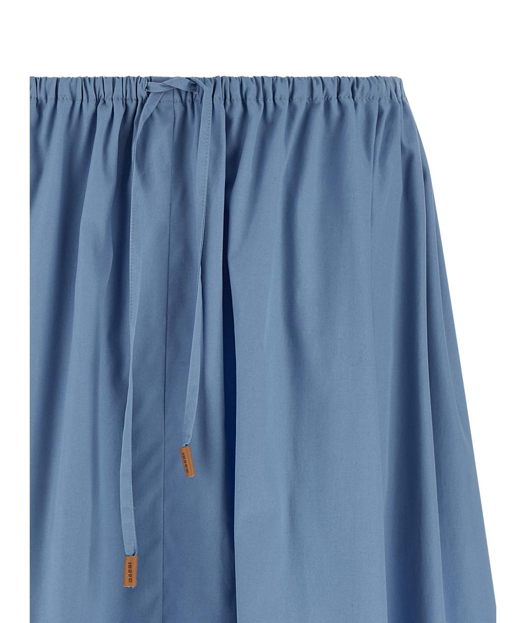 MARNI Голубая хлопковая юбка миди, фото 3